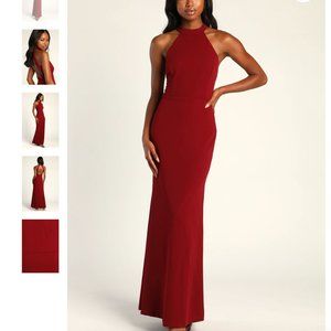 Lulus Halter Mermaid Maxi Dress